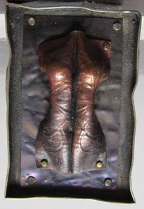Large &amp Beautiful Sculptural Nude Sterling Silver &amp Sculpted Copper Brooch Pendant
