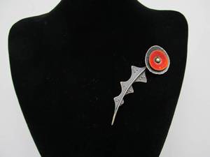 Impressive Sculptural Modernist Floral Brooch