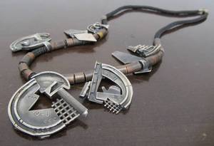 Large Industrial Sculpture Sterling Silver Rope Necklace