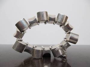 Large Chunky Vintage Heavy Sterling Silver TAXCO Bracelet