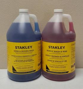 lot 14 image: Stanley  (1) Stanley - Vehicle Wash & Wax & (1) Stanley - Siding & Decking Wash - Pressure Washer Detergents 1 Gallon Each - New
