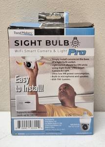 lot 30 image: Trend Makers  Sight Bulb  (1) WiFi Smart Camera & Light Pro Bulb  650 - 700 Lumen  & Speaker