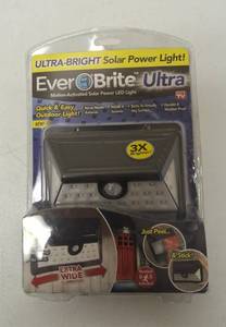 lot 48 image: Ever Brite Ultra  Motion-Activated Solar Powered LED Light - NEW