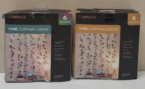 lot 49 image: Litehaus  Vine Curtain Light (1) Warm White (1) White, Pink,Purple - New