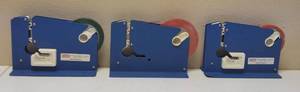 lot 52 image: Uline Tape Dispensers (3) - With Red or Green Tape on Dispensers