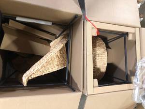 Lot of StyleWell 24 in. Natural Woven Hyacinth Counter Stool with Low Back  Customer Returns See Pictures