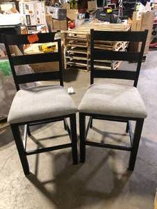 Picket House Furnishings Kona 25 in. Black High Back Wood Counter Height Side Chair Set (Set of 2)  Customer Returns See Pictures