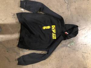 DEWALT Logan Mens Size XL Black CottonPolyester Water Resistant Hooded Sweatshirt  Customer Returns See Pictures