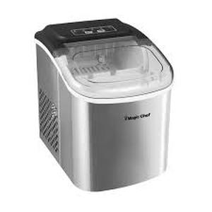 Lot of Magic Chef 27 lbs. Bullet Ice Countertop Ice Maker in Stainless Steel   Customer Returns See Pictures