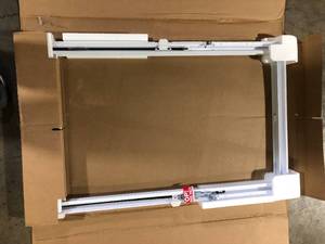ODL White Cordless Add On Enclosed Aluminum Blinds with 12 in. Slats, for 22 in. Wide x 36 in. Length Door Windows  Customer Returns See Pictures