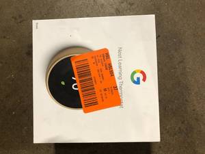 Google Nest Learning Thermostat - Smart Wi-Fi Thermostat - Brass  Customer Returns See Pictures