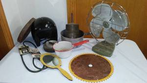 Vintage Metal fan, Helmet and More.