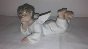 Lladro 4541 Angel Laying Down Figurine.