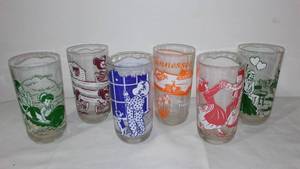 1950s Hazel Atlas Sing Song Drinking Glass Set(6)