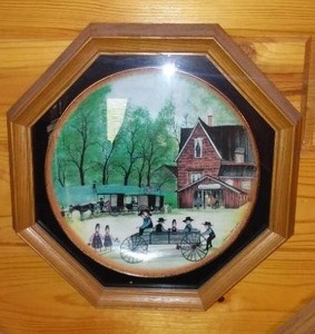 P Buckley Moss Plate The Blacksmiths Framed Signed Anna Perena Heartland 1990