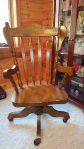 Wood Swivel Office Chair