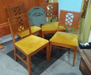 Mid-Century Modern Chairs with Magazine Holder (4)