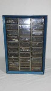 30 Drawer organizer with contents. 10 W x 15T x 6 � D, metal.