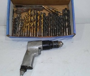 Assorted Drill Bits And Air Drill.