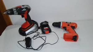 Black and Decker Cordless Drill, Battery Charger. (2)