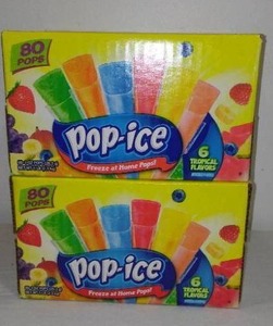 Pop Ice Freeze Pops (2) 80ct boxes, Tropical Flavor.