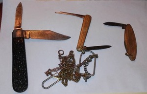 Vintage Folding Knives (3) Stainless, Imperial Prof. R.I., LUA Co.