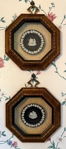 lot 30 image: Two Vintage Framed Petite Wedgewood Plates