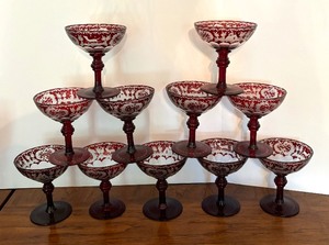lot 34 image: Vintage Egermann Bohemian Crystal Stemware