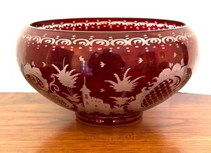 lot 94A image: Vintage Egermann Bohemiam Crystal Bowl