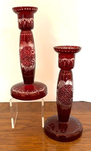 lot 49C image: Pair of Vintage Bohemian Candle Holders