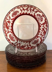 lot 39C image: 10 Vintage Egermann Bohemian Crystal Plates