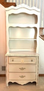 lot 53 image: Vintage French Provincial Dresser with Bookcase
