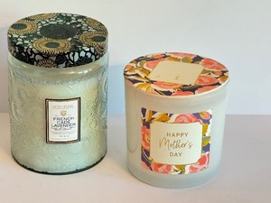 lot 65 image: Voluspa French Cade Lavender Jar Candle and Opal House Candle