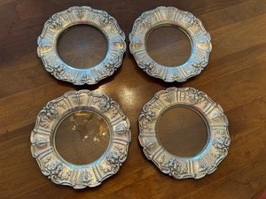 lot 12 image: Four Vintage Reed and Barton Francis I Sterling and Glass Lemon Serving Dishes