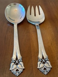 lot 13C image: Vintage Danish Greta by Orla Vagn Mogensen Sterling Silver Serving Utensils