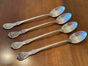 lot 16C image: Four Vintage Reed and Barton Sterling Silver Francis I Ice Tea Spoons  Vintage Reed and Barton Francis I Long Handled Spoons