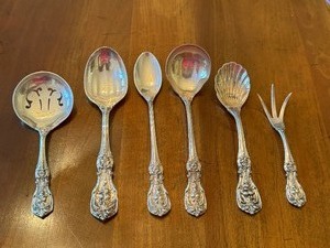 lot 18D image: Six Vintage Sterling Silver Reed and Barton Francis I Serving Utensils