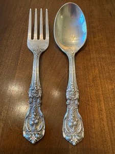 lot 69 image: Vintage Sterling Silver Reed and Barton Francis I Childrens Fork and Spoon Set