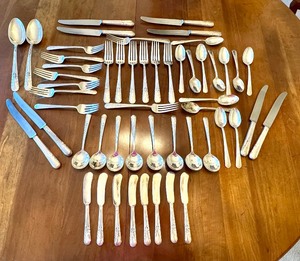 lot 37C image: Set of Vintage International Art Deco Sterling Silver Flatware