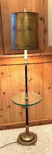 lot 89 image: Golden Accented Vintage Lamp Table