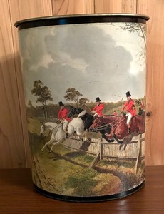 lot 99 image: Vintage Horse Riding Motif Garbage Can