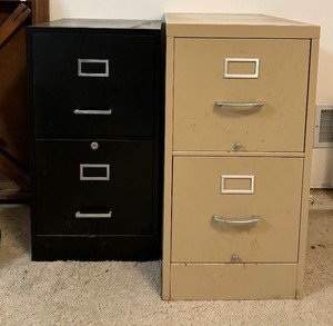 lot 129 image: Two Metal Two Drawer File Cabinets