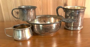 lot 142 image: Sterling Silver Petite Cups and Bowl