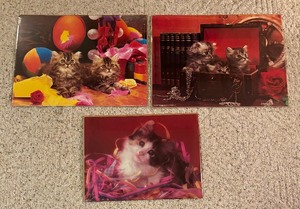 lot 179 image: Three Cat Motif Unframed Prints