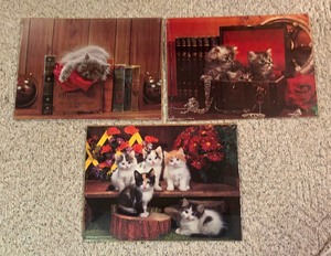 lot 180 image: Three Cat Motif Unframed Prints