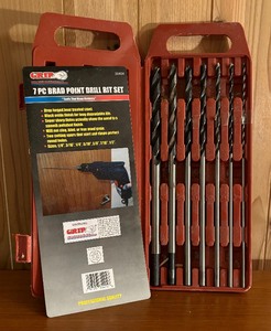 lot 247 image: Grip 7 Piece Brad Point Drill Bit Set