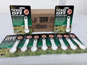 lot 8 image: 1 Case (24 each) NEW Ticked Off 72211 The Original Worlds Simplest Tick Remover - White