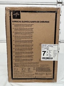 lot 85 image: MSRP $350  1 Case (200 pairs) NEW Medline MSG5975 Signature Latex Essential Powder Free Surgical Gloves -beaded cuff design ensures easy donning and doffing- textured surface improves grip - Size 7.5 (SOLD On Ebay $120 Per Case)