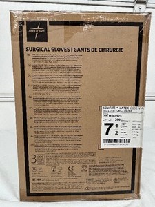lot 88 image: MSRP $350  1 Case (200 pairs) NEW Medline MSG5975 Signature Latex Essential Powder Free Surgical Gloves -beaded cuff design ensures easy donning and doffing- textured surface improves grip - Size 7.5 (SOLD On Ebay $120 Per Case)