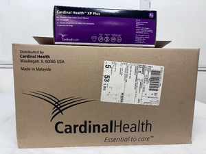 lot 31 image: 1 Case (500 pairs) NEW Cardinal Health L88HRXL 12 Single-Use Powder-Free&nbspXP Plus Latex Examination Gloves - Size XL